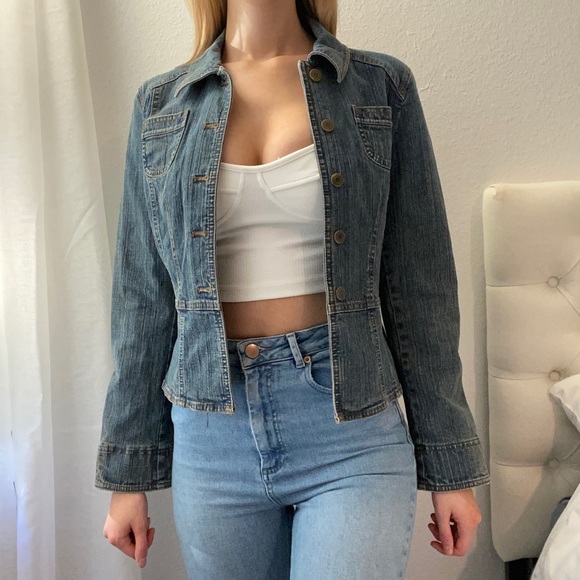 Ann Taylor Button Down Denim Jean Jacket 2 - Picture 2 of 6